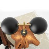 Nova Hydro Black Table Lamp with On/Off Switch Double Lamp with Faux Marble Base from Midinmod - Luna Furniture