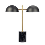 Nova Hydro Black Table Lamp with On/Off Switch Double Lamp with Faux Marble Base from Midinmod - Luna Furniture