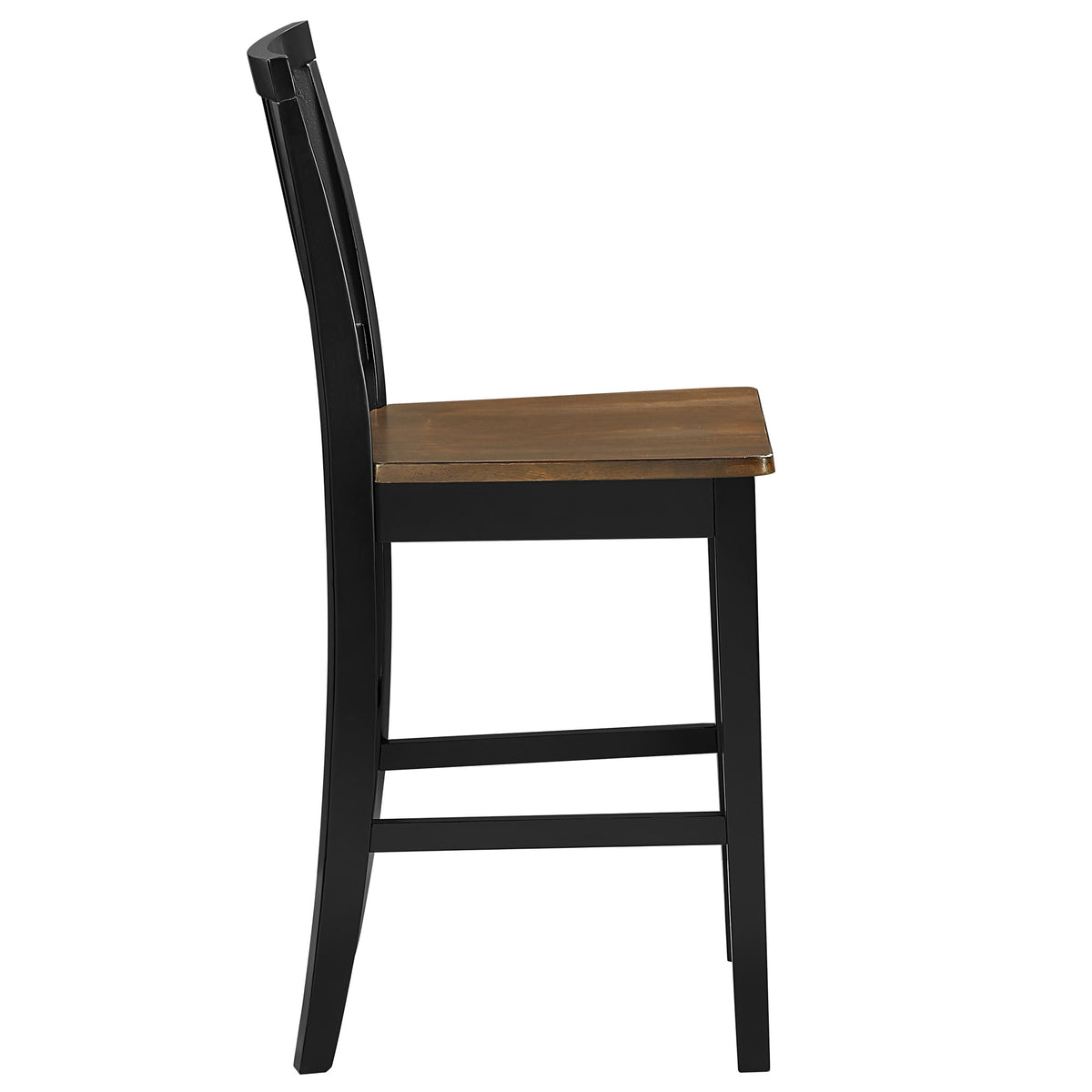 Joplin Walnut/Ebony Solid Wood 24" Farmhouse Counter Stool, Set of 2 from Steve Silver - Luna Furniture