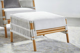 Bacara Footstool in White Speckle Flat Rope, Performance White Speckle, Natural Rattan from Essentials For Living - Luna Furniture
