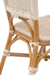 Brisas Dining Chair in Natural & White Flat Rope, Natural Rattan from Essentials For Living - Luna Furniture