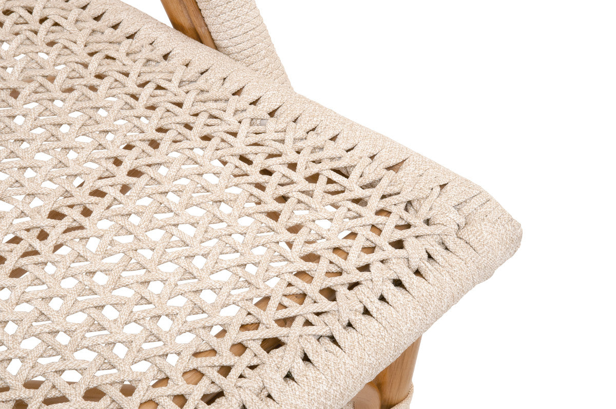 Brisas Dining Chair in Natural & White Flat Rope, Natural Rattan from Essentials For Living - Luna Furniture