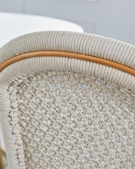 Brisas Dining Chair in Natural & White Flat Rope, Natural Rattan from Essentials For Living - Luna Furniture