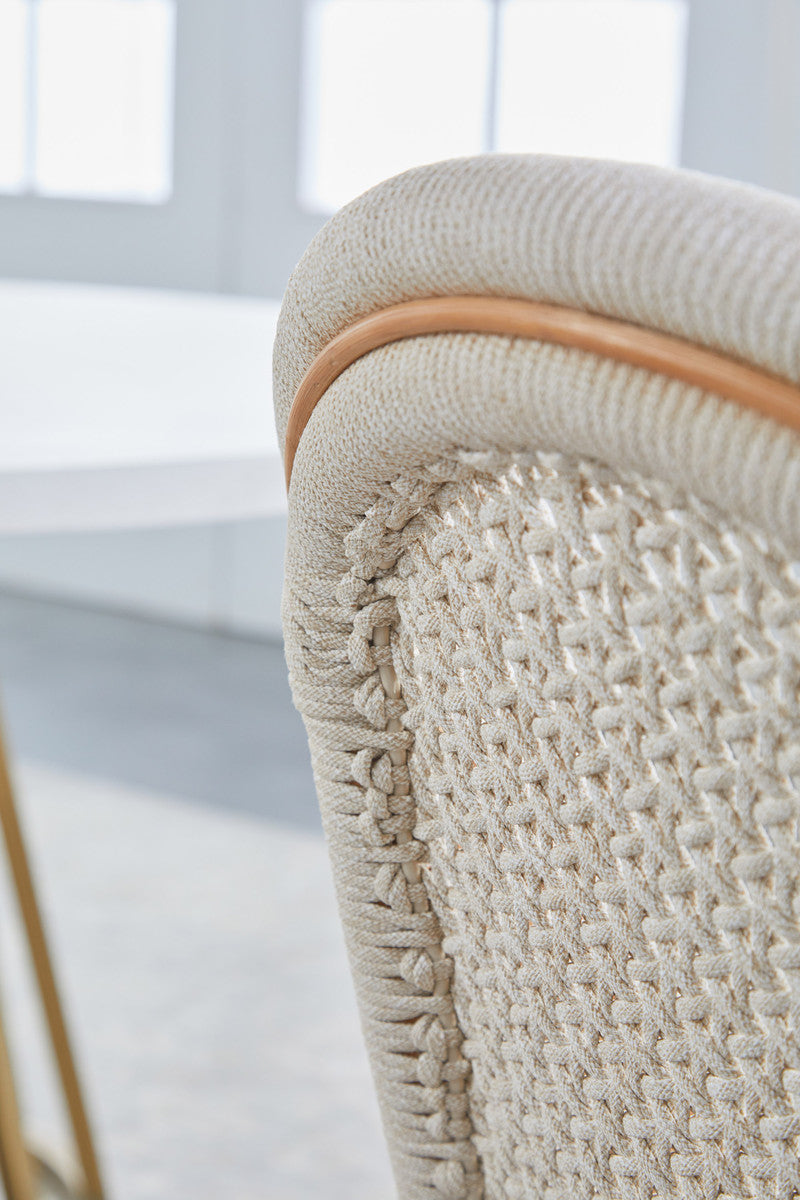 Brisas Dining Chair in Natural & White Flat Rope, Natural Rattan from Essentials For Living - Luna Furniture