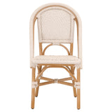 Brisas Dining Chair in Natural & White Flat Rope, Natural Rattan from Essentials For Living - Luna Furniture
