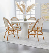 Brisas Dining Chair in Natural & White Flat Rope, Natural Rattan from Essentials For Living - Luna Furniture