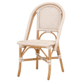 Brisas Dining Chair in Natural & White Flat Rope, Natural Rattan from Essentials For Living - Luna Furniture