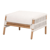 Bacara Footstool in White Speckle Flat Rope, Performance White Speckle, Natural Rattan from Essentials For Living - Luna Furniture