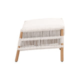 Bacara Footstool in White Speckle Flat Rope, Performance White Speckle, Natural Rattan from Essentials For Living - Luna Furniture