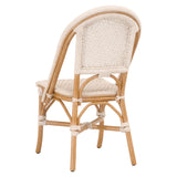 Brisas Dining Chair in Natural & White Flat Rope, Natural Rattan from Essentials For Living - Luna Furniture