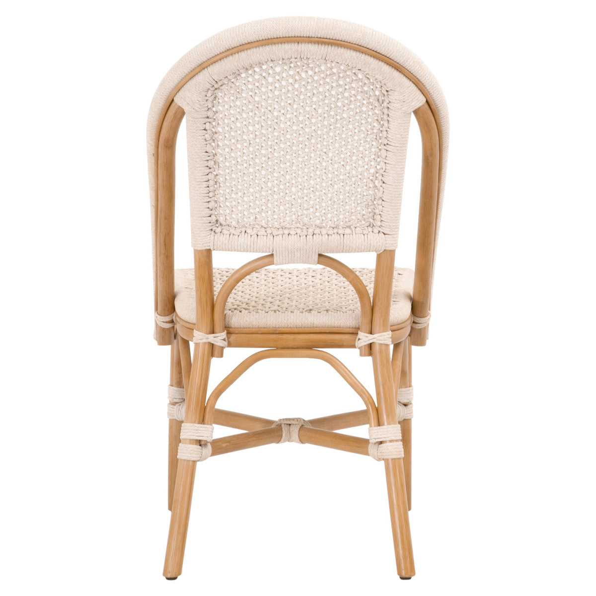 Brisas Dining Chair in Natural & White Flat Rope, Natural Rattan from Essentials For Living - Luna Furniture