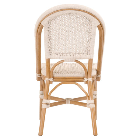 Brisas Dining Chair in Natural & White Flat Rope, Natural Rattan from Essentials For Living - Luna Furniture
