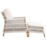 Bacara Footstool in White Speckle Flat Rope, Performance White Speckle, Natural Rattan from Essentials For Living - Luna Furniture