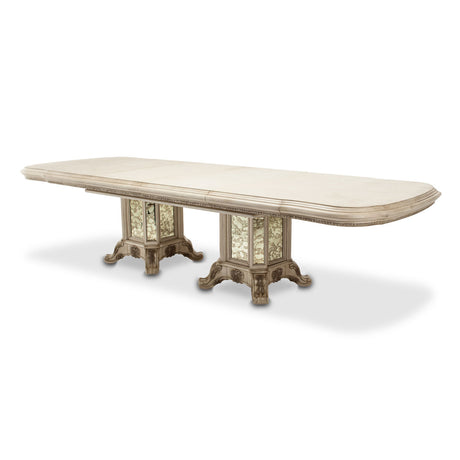 Platine De Royale Champagne Rectangular Dining Table from Michael Amini - Luna Furniture