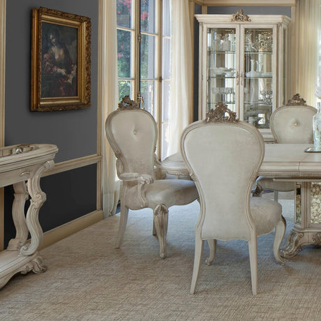 Platine De Royale Champagne Dining Arm Chair from Michael Amini - Luna Furniture