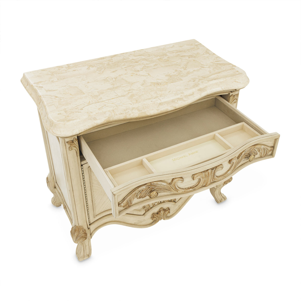 Platine De Royale Champagne Nightstand from Michael Amini - Luna Furniture
