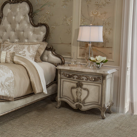 Platine De Royale Champagne Nightstand from Michael Amini - Luna Furniture