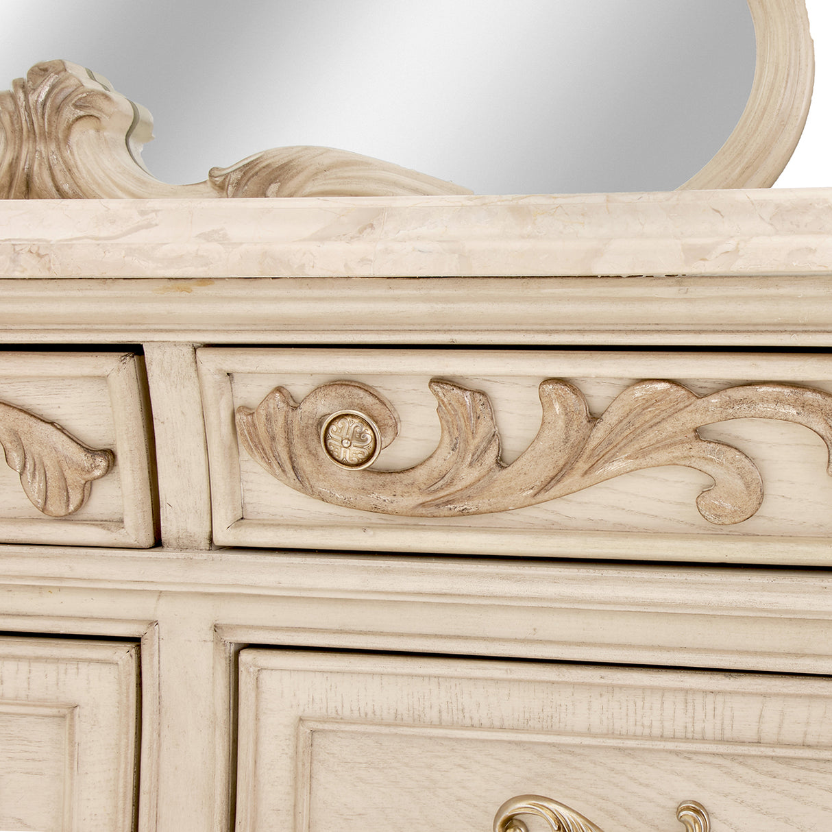 Platine De Royale Champagne Dresser With Mirror from Michael Amini - Luna Furniture
