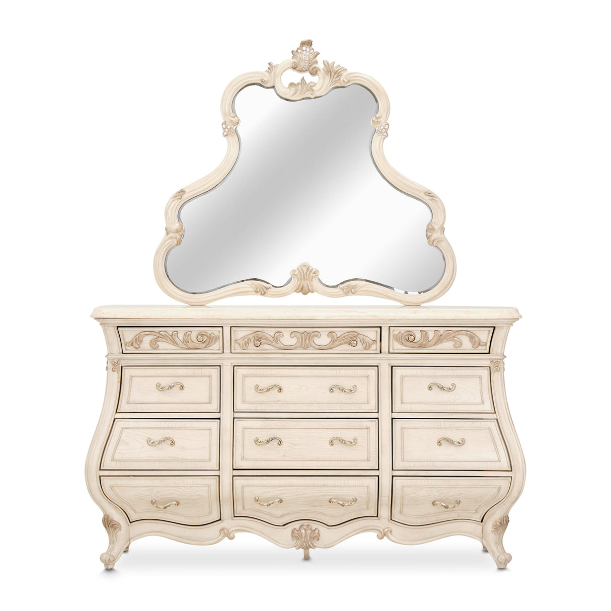 Platine De Royale Champagne Dresser Mirror from Michael Amini - Luna Furniture