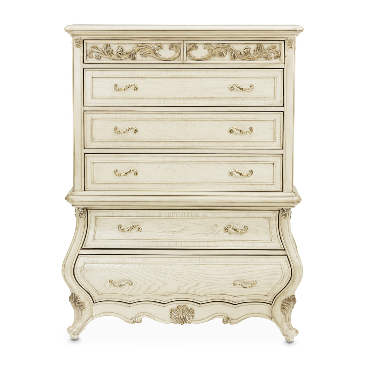 Platine De Royale Champagne 6-Drawer Chest