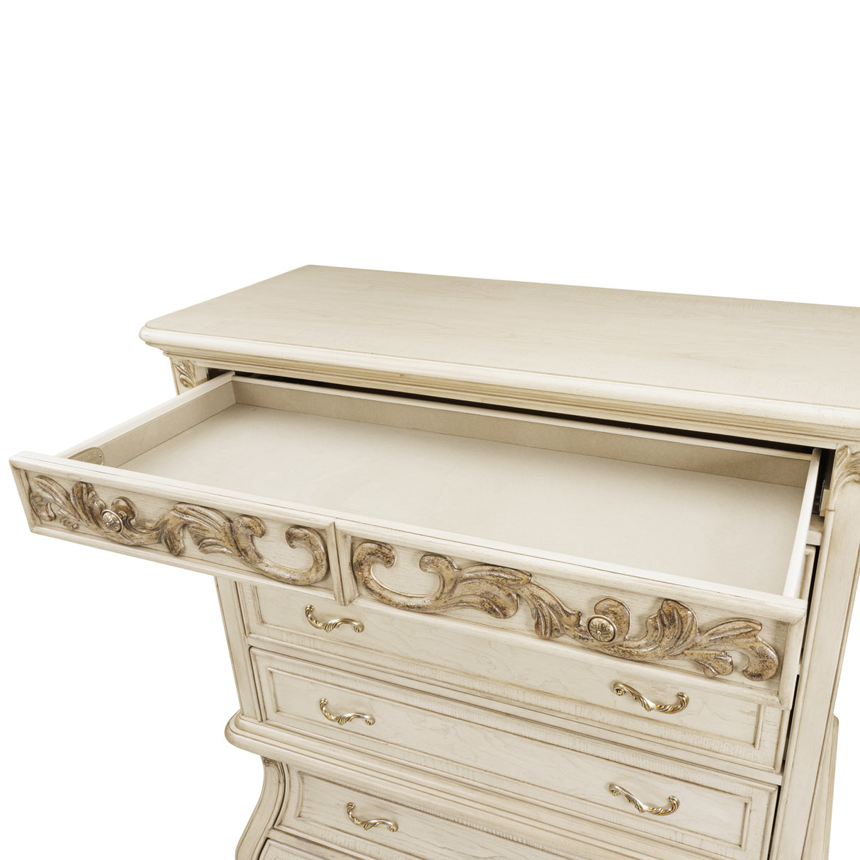 Platine De Royale Champagne 6-Drawer Chest