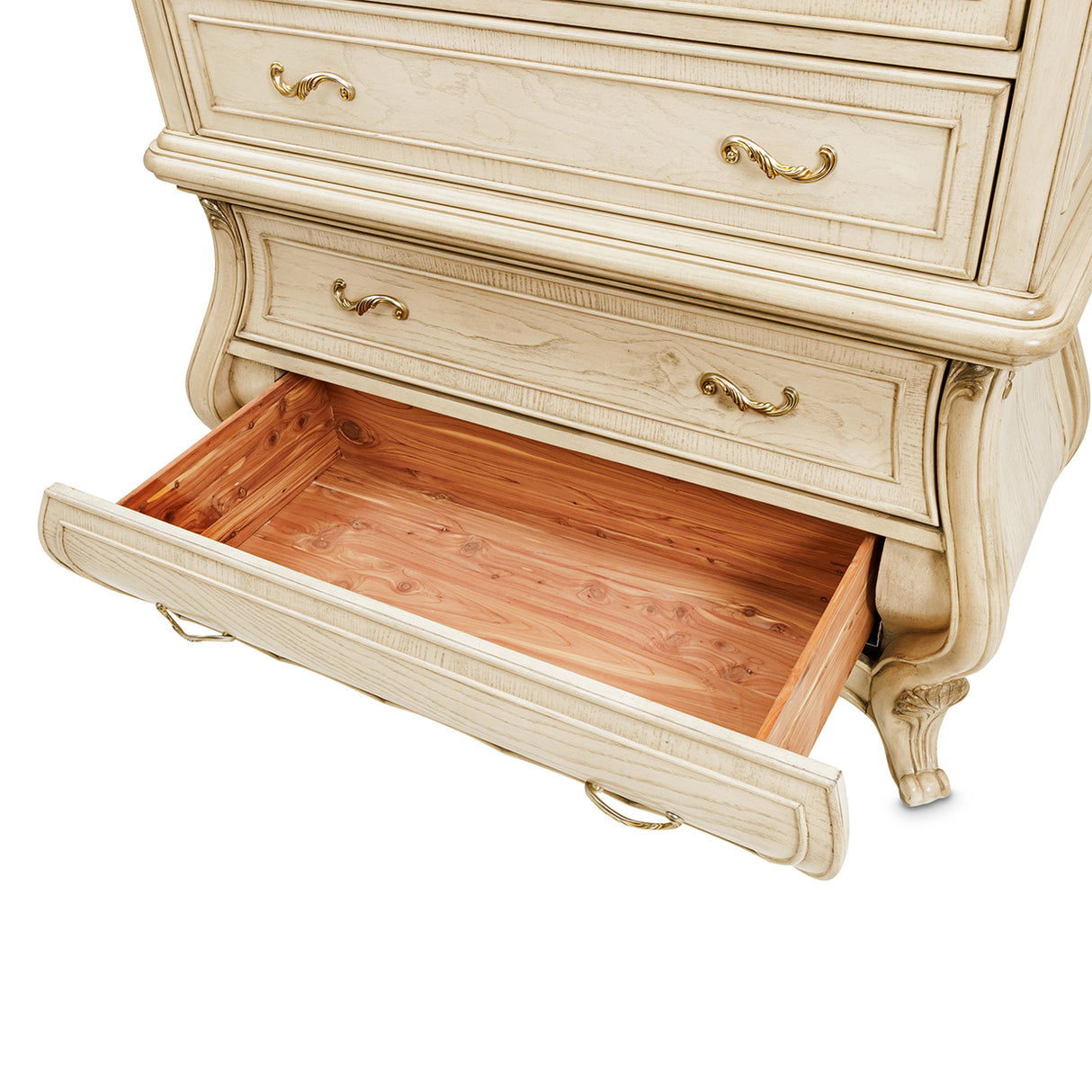 Platine De Royale Champagne 6-Drawer Chest
