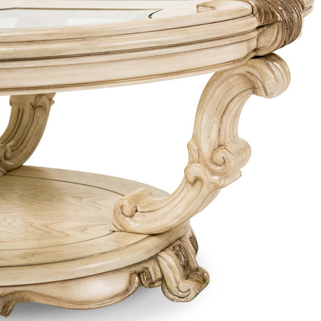 Platine De Royale Champagne Oval Cocktail Table from Michael Amini - Luna Furniture