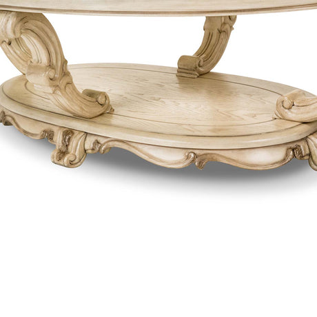 Platine De Royale Champagne Oval Cocktail Table from Michael Amini - Luna Furniture