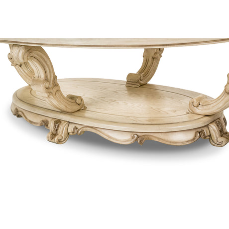 Platine De Royale Champagne Oval Cocktail Table from Michael Amini - Luna Furniture