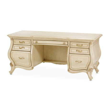 Platine De Royale Champagne Desk from Michael Amini - Luna Furniture