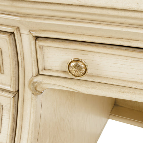 Platine De Royale Champagne Desk from Michael Amini - Luna Furniture