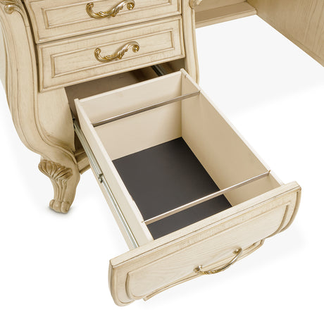 Platine De Royale Champagne Desk from Michael Amini - Luna Furniture