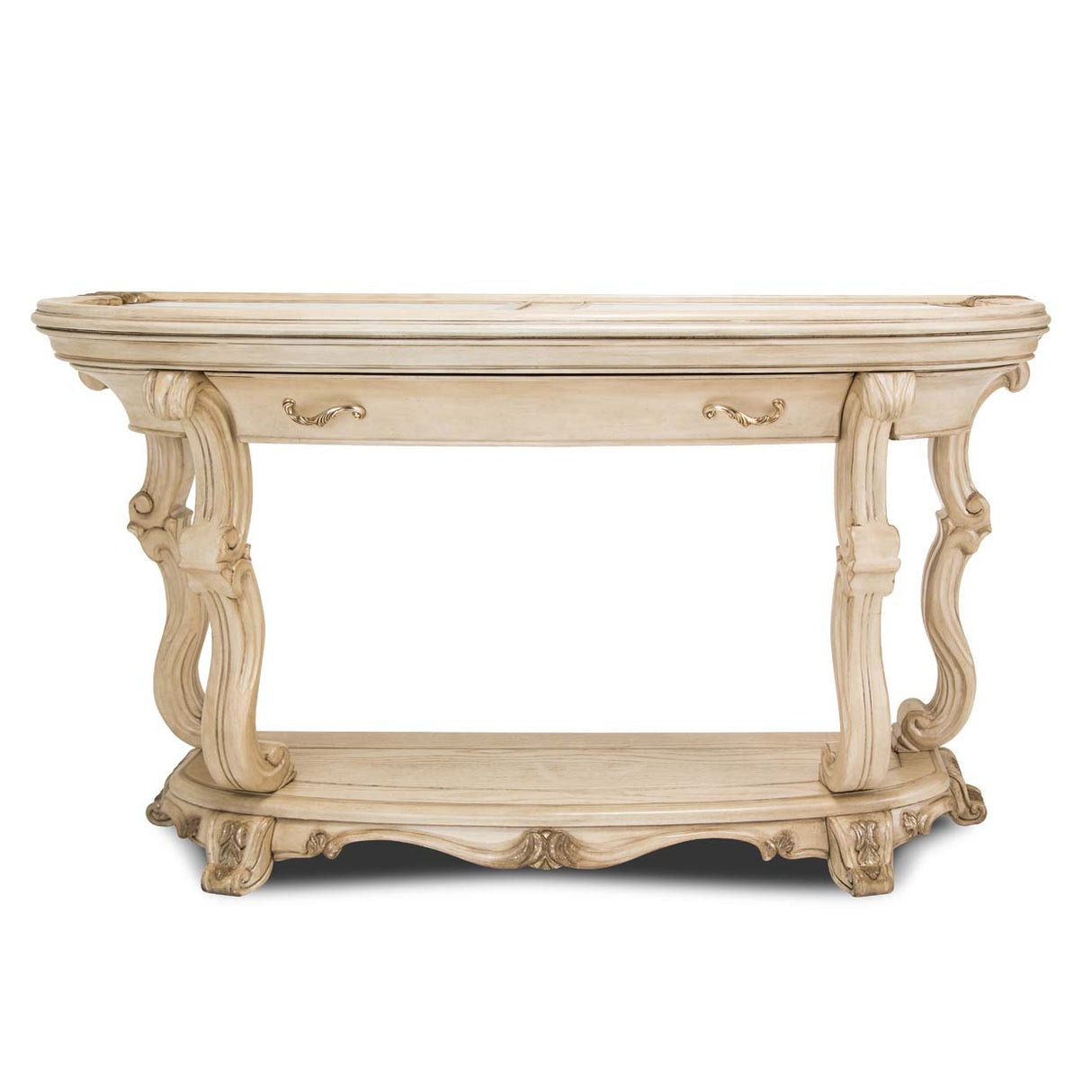 Platine De Royale Champagne Console Table from Michael Amini - Luna Furniture