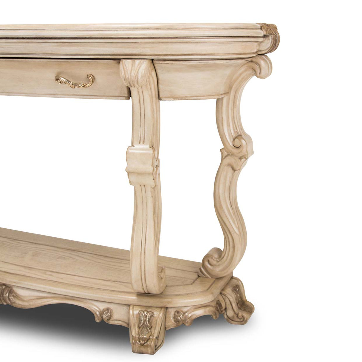 Platine De Royale Champagne Console Table from Michael Amini - Luna Furniture