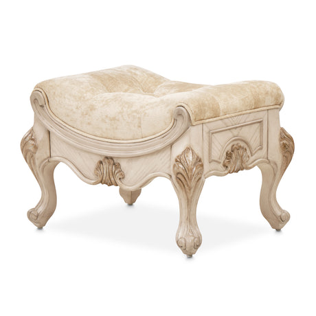 Platine De Royale Champagne Velvet Vanity Bench from Michael Amini - Luna Furniture