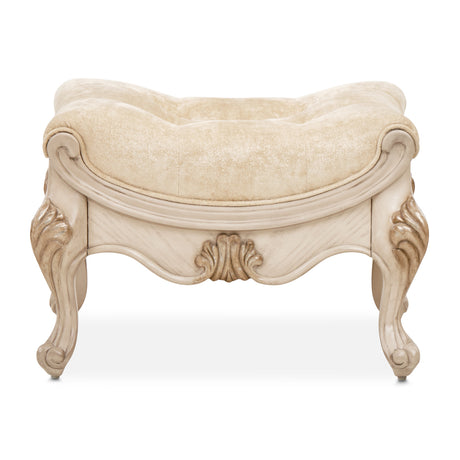 Platine De Royale Champagne Velvet Vanity Bench from Michael Amini - Luna Furniture