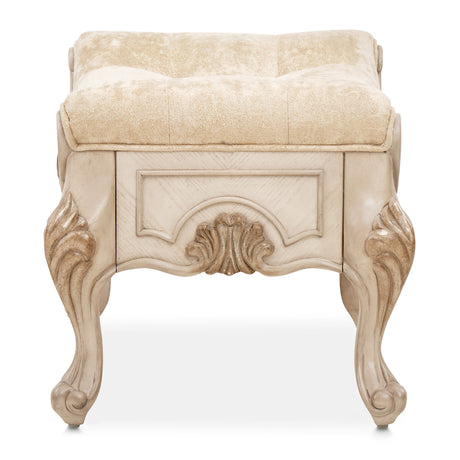 Platine De Royale Champagne Velvet Vanity Bench from Michael Amini - Luna Furniture