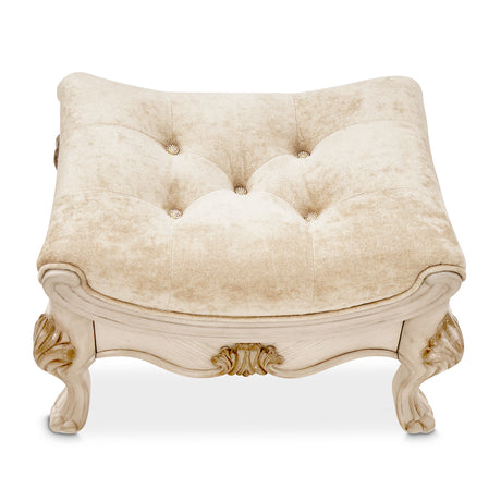 Platine De Royale Champagne Velvet Vanity Bench from Michael Amini - Luna Furniture