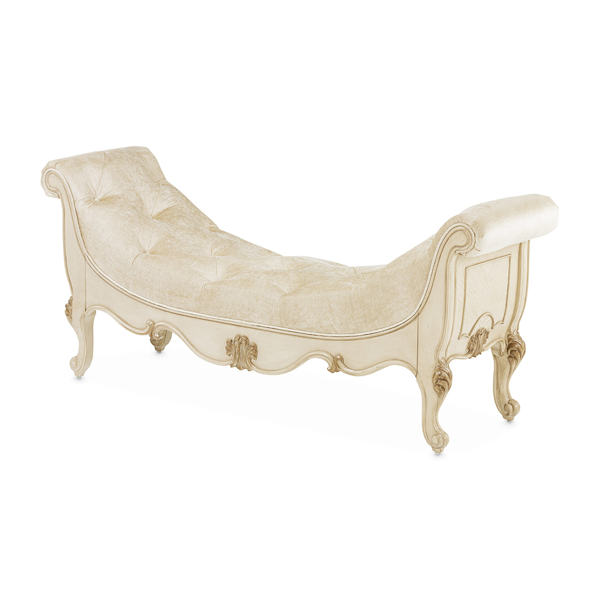 Platine De Royale Champagne Velvet Accent Bench from Michael Amini - Luna Furniture