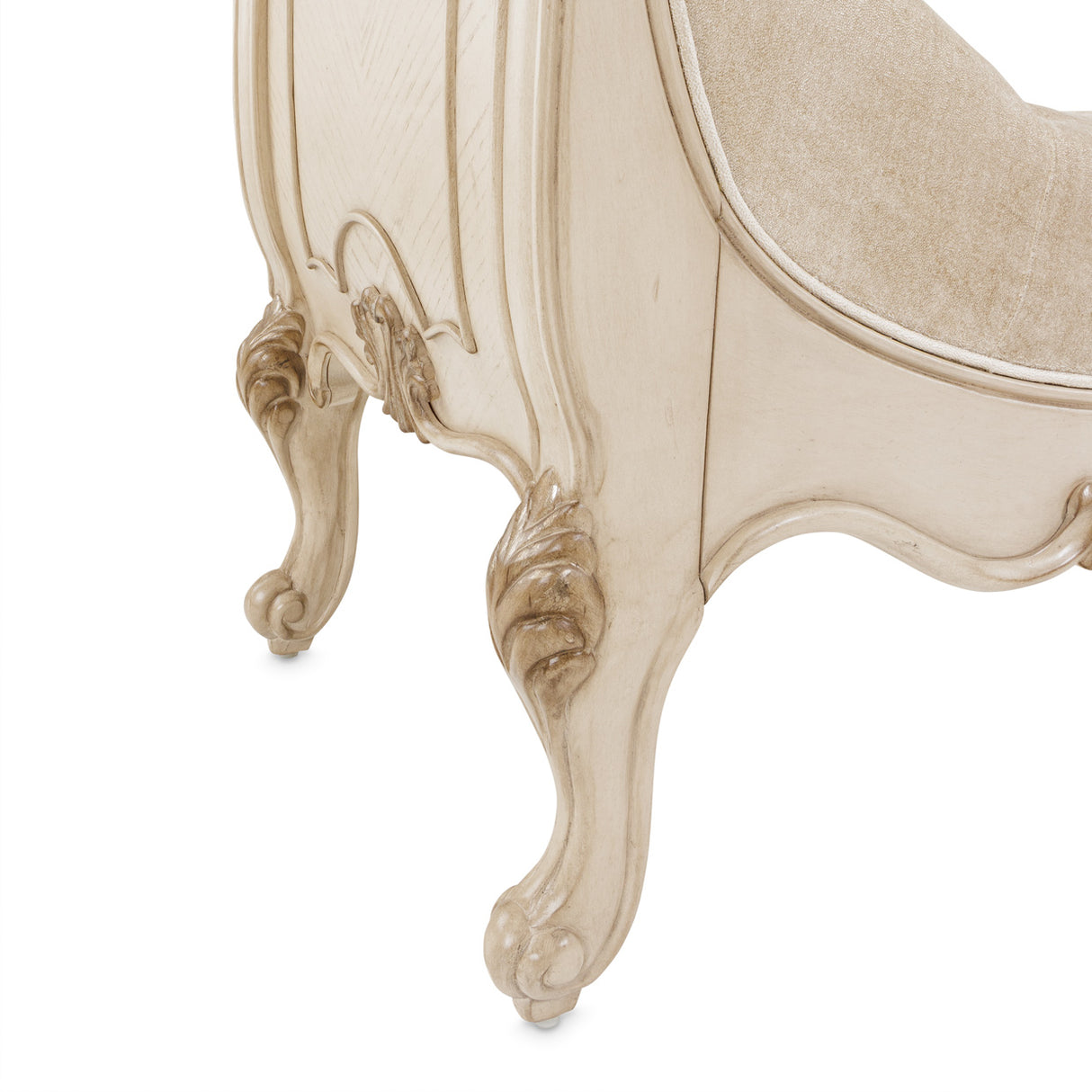 Platine De Royale Champagne Velvet Accent Bench from Michael Amini - Luna Furniture