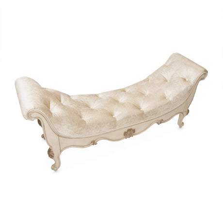 Platine De Royale Champagne Velvet Accent Bench from Michael Amini - Luna Furniture
