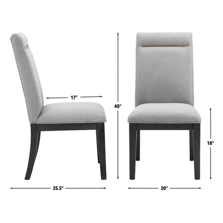 Yves Gray Performance Side Chair, Set of 2 from Steve Silver - Luna Furniture