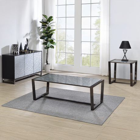 Mazie End Table with Patterned Mirror Top from Steve Silver - Luna Furniture