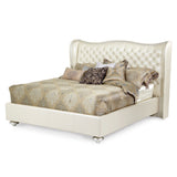 Hollywood Swank Creamy Pearl Upholstered Queen Bed from Michael Amini - Luna Furniture