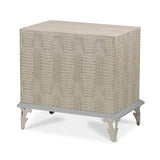 Hollywood Swank Crystal Croc Upholstered Nightstand from Michael Amini - Luna Furniture