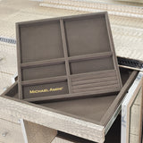 Hollywood Swank Crystal Croc Upholstered Dresser from Michael Amini - Luna Furniture