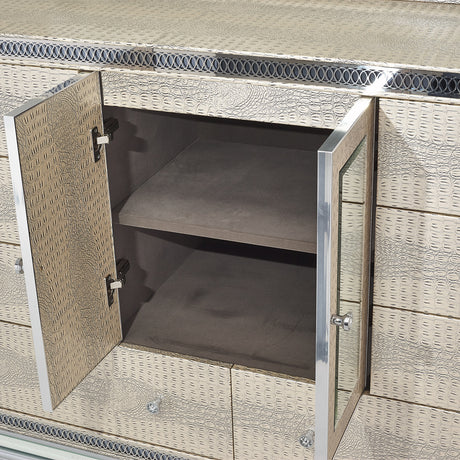 Hollywood Swank Crystal Croc Dresser With Mirror from Michael Amini - Luna Furniture