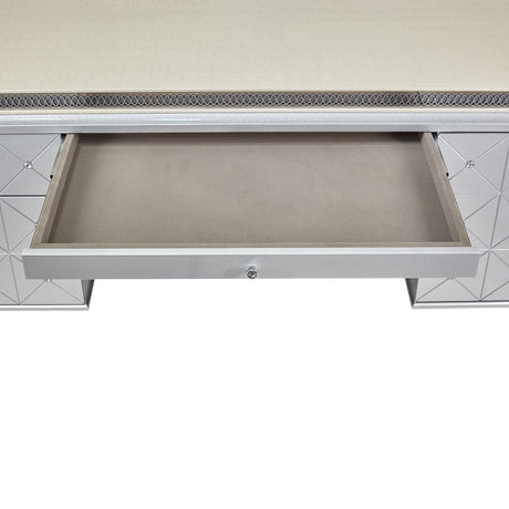 Hollywood Swank Pearl Caviar Desk from Michael Amini - Luna Furniture