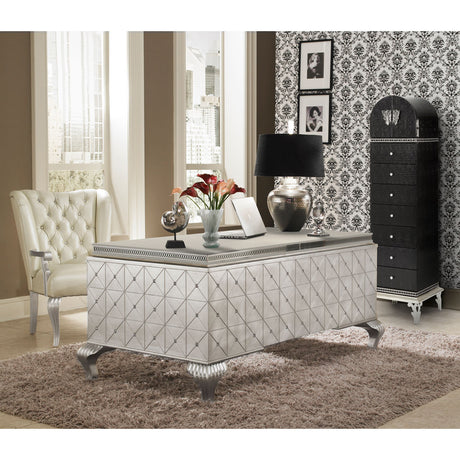 Hollywood Swank Pearl Caviar Desk from Michael Amini - Luna Furniture