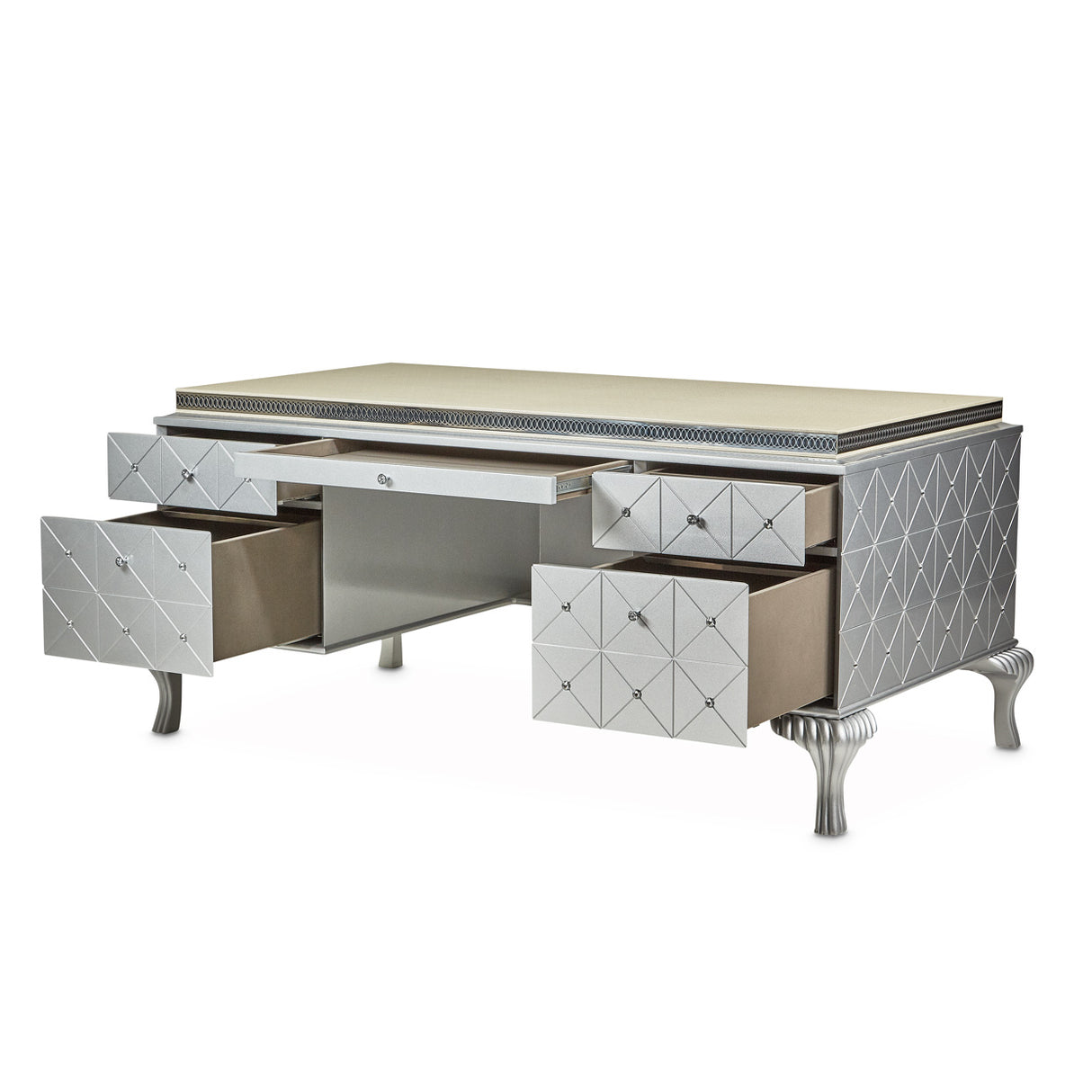 Hollywood Swank Pearl Caviar Desk from Michael Amini - Luna Furniture